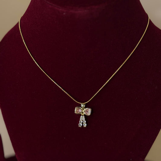 Blush Bow Necklace
